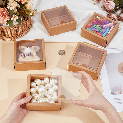 Foldable Square Paper Storage Gift Boxes CON-WH0110-42C-01-1
