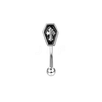 Coffin 304 Stainless Steel Black Enamel Eyebrow Barbell Rings WG95BA1-01-1