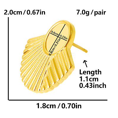 304 Stainless Steel Irregular French Style Stud Earrings SJ7638-2-1