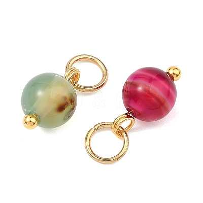 Natural Striped Agate/Banded Agate Pendants PALLOY-JF05354-01-1