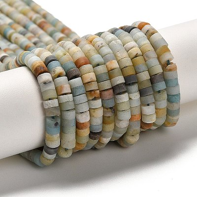 Natural Flower Amazonite Beads Strands G-P575-B43-4x2mm-1