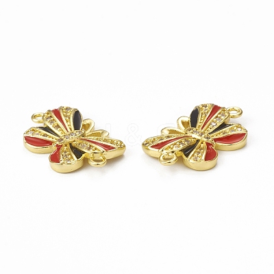 Brass Micro Pave Cubic Zirconia Connector Charms KK-E068-VB407-4-1