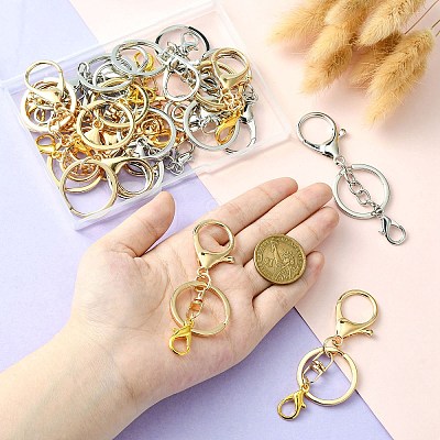 20Pcs 4 Style Alloy Key Rings KEYC-CJ0001-06-1