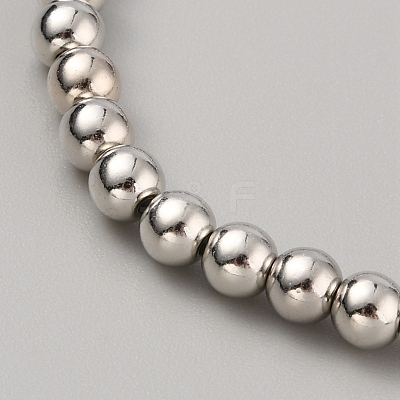 CCB Plastic Round Beaded Strech Bracelet BJEW-WH0023-03B-P-1