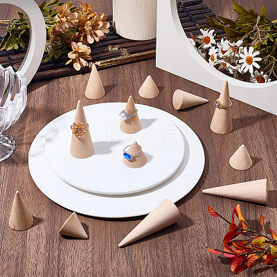 12Pcs 3 Styles Wooden Ring Displays RDIS-SC0001-04-1