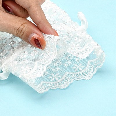Organza Gift Bags with Lace OP-R034-10x14-04-1
