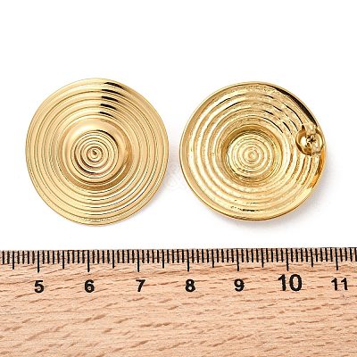 304 Stainless Steel Flat Round Stud Earrings EJEW-K268-53B-G-1