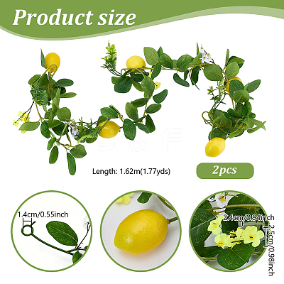 Cloth & Foam Artificial Lemon Cane Garland DIY-WH0899-314-1