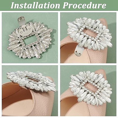 4Pcs 2 Styles Alloy Shoe Decorations AJEW-FG0004-38-1