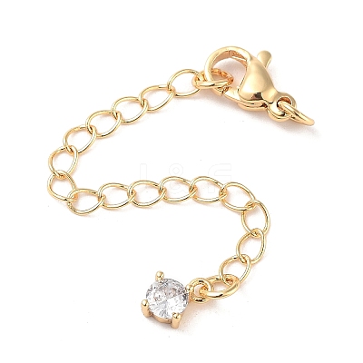 Brass with Cubic Zirconia Chain Extender LS-KK-B102-43G-1