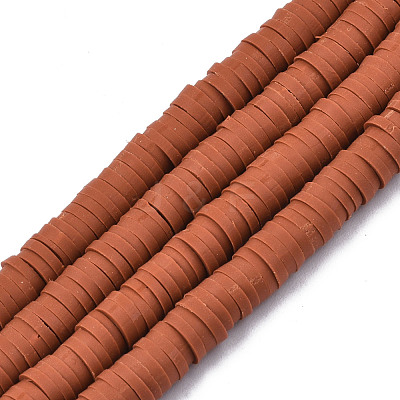 Handmade Polymer Clay Beads Strands CLAY-R089-6mm-158-1