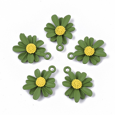 Spray Painted Alloy Pendants PALLOY-N0147-04A-1