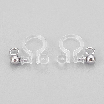 304 Stainless Steel and Plastic Clip-on Earring Findings STAS-P208-01P-1