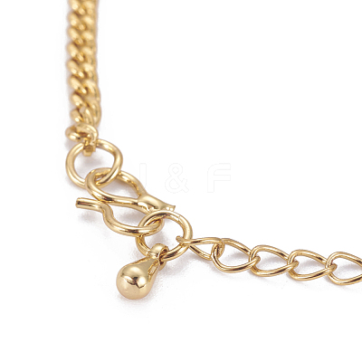 Golden Tone Brass Link Bracelets BJEW-L639-14A-1