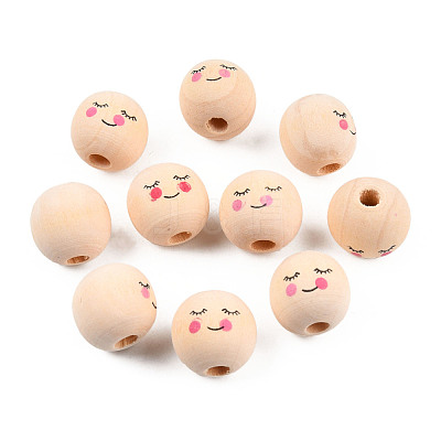 Maple Wood European Beads WOOD-S055-25-1