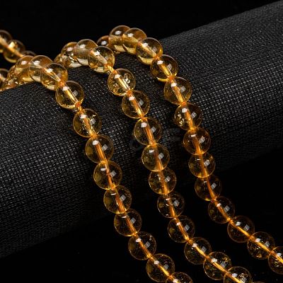 Natural Citrine Beads Strands G-E326-8mm-01-1