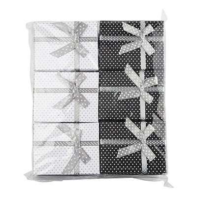 12Pcs 2 Colors Cardboard Paper Jewelry Set Boxes CBOX-FS0001-03-1