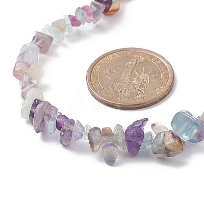 Natural Fluorite Chips Beaded Necklaces NJEW-JN04275-06-1