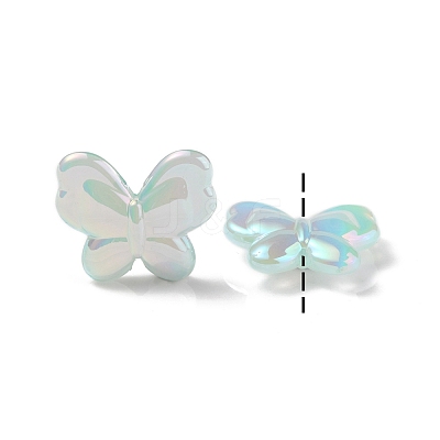 UV Plating Rainbow Iridescent Imitation Jelly Acrylic Beads OACR-K003-012A-1