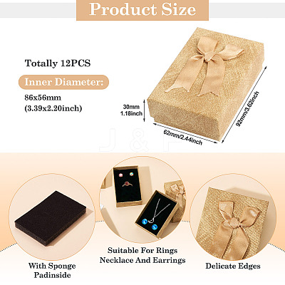 Rectangle Paper Jewelry Set Storage Gift Boxes with Bowknot CON-TAC0014-12C-1