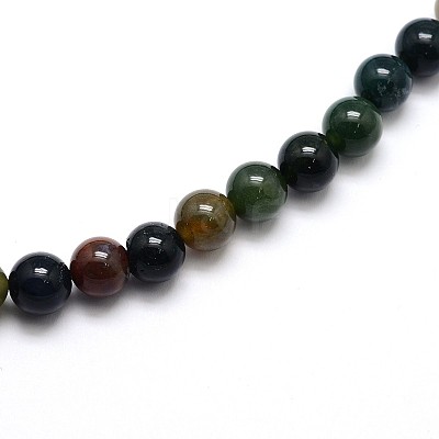 Natural Indian Agate Round Beads Strands G-G735-01-4mm-1