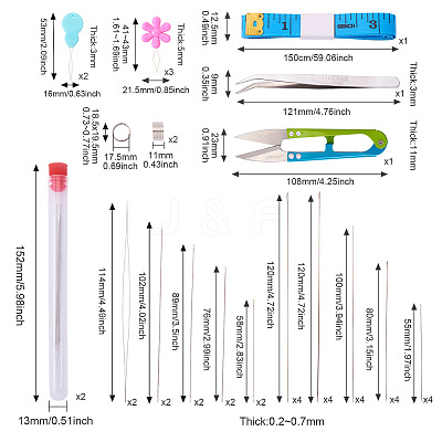 Plastic and Beading Needles Set TOOL-TAC0010-03-1