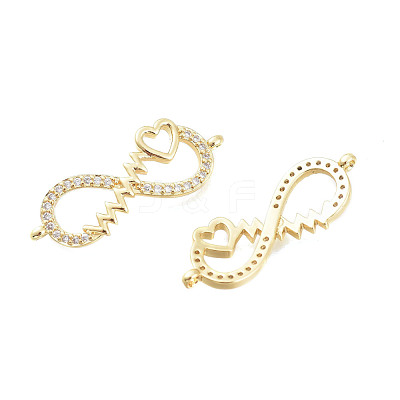 Brass Micro Pave Clear Cubic Zirconia Links KK-M215-01G-1