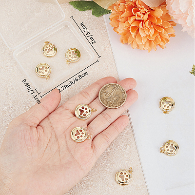 10Pcs Brass Micro Pave Cubic Zirconia Pendants KK-BBC0010-78-1