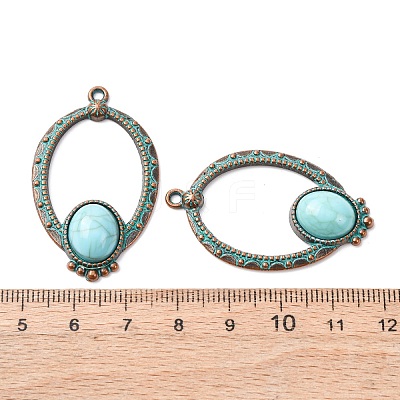 Alloy with Synthetic Turquoise Pendants FIND-B055-01C-1