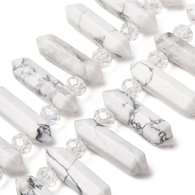 Natural Howlite Double Terminated Point Beads Strands G-H069-B12-01A-1