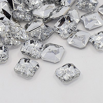 Acrylic Rhinestone Buttons BUTT-J007-01-B-1