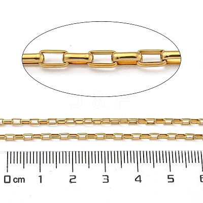 Ion Plating(IP) 304 Stainless Steel Rectangle Link Chains CHS-G038-03G-1