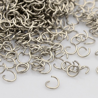Tarnish Resistant 304 Stainless Steel Open Jump Rings STAS-N015-03-6x1mm-1