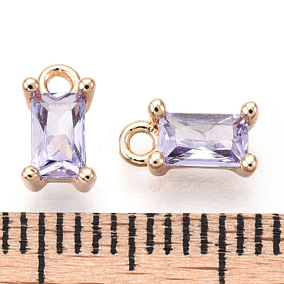 Brass Cubic Zirconia Charms X1-KK-S350-367P-1