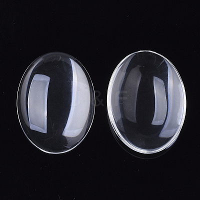 Transparent Glass Cabochons GGLA-R022-30x40-B-1