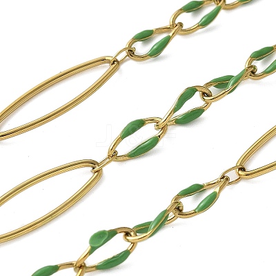 304 Stainless Steel Enamel Link Chains CHS-U003-01G-15-1
