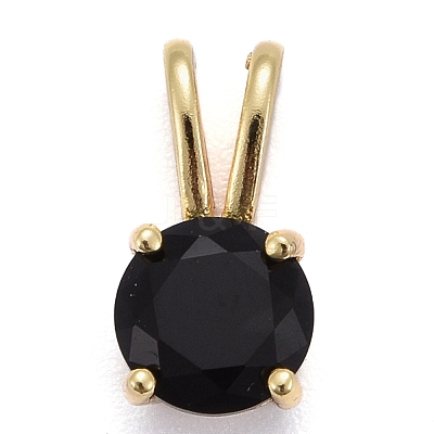 Brass Micro Pave Cubic Zirconia Pendants KK-P192-04-G04-1