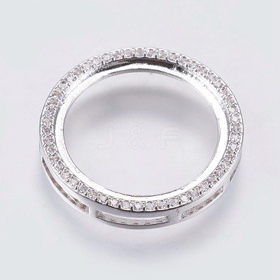 Brass Micro Pave Cubic Zirconia Cabochon Multi-Strand Links Settings KK-E749-01-1