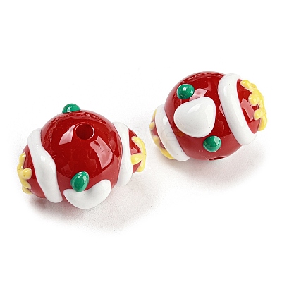 Hand Painted Acrylic with Enamel Beads MACR-K354-11-1