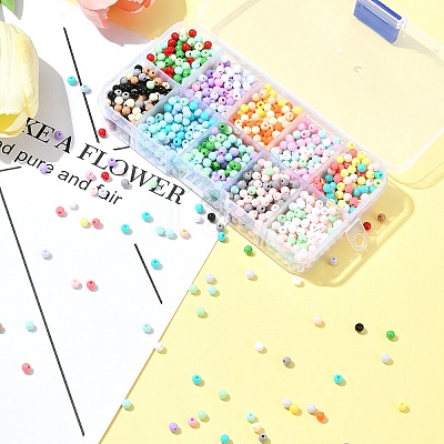60G 10 Colors Opaque Acrylic Beads OACR-FS0001-75-1
