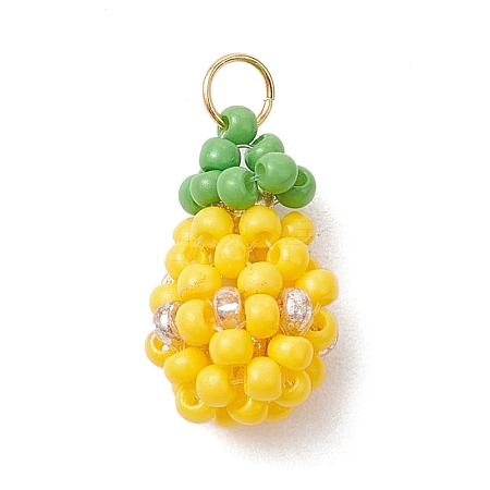 Glass Seed Beaded Pendants PALLOY-MZ00480-1