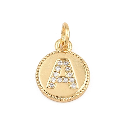 Brass Micro Pave Clear Cubic Zirconia Charms CU-CBA56CE-12G-A-1