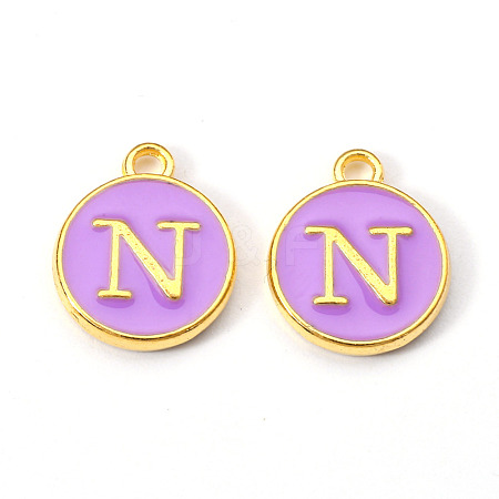 Golden Plated Alloy Enamel Charms X-ENAM-S118-10N-1