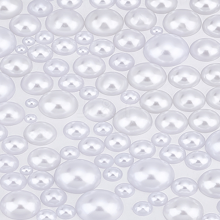 ABS Plastic Imitation Pearl Cabochons SACR-LP0001-04-1