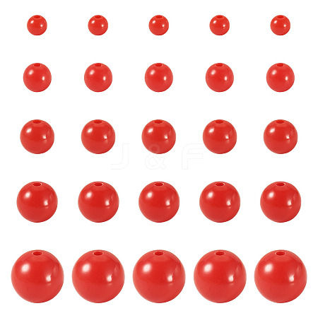 100Pcs 5 Styles Opaque Acrylic Beads MACR-TADJ0001-12A-1