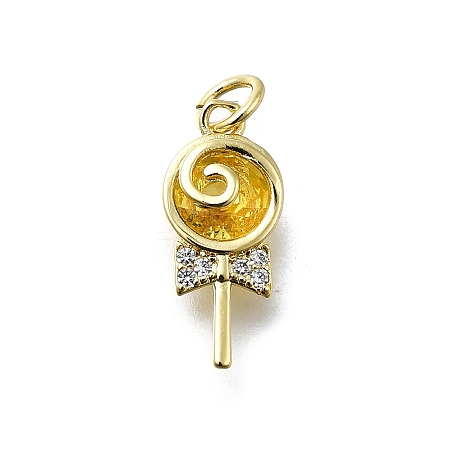 Brass Micro Pave Cubic Zirconia Pendants KK-K400-42G-01-1