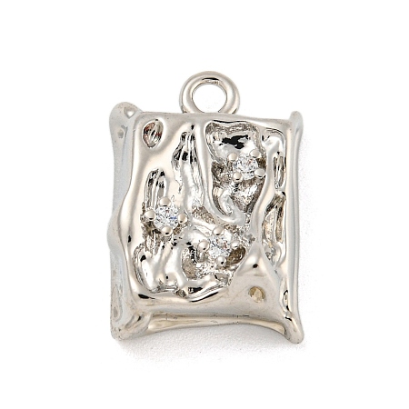 Brass Micro Pave Clear Cubic Zirconia Pendants LS-KK-O008-01D-P-1
