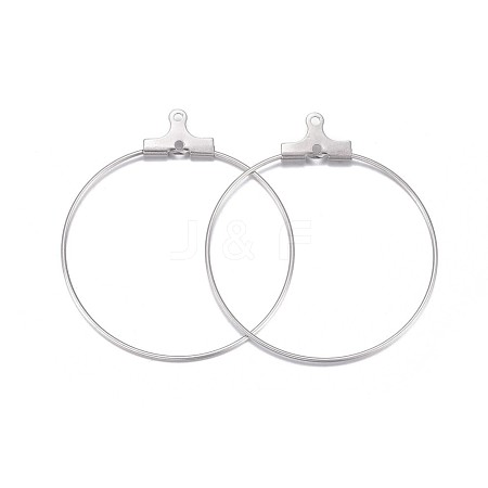 316 Surgical Stainless Steel Hoop Earring Findings X-STAS-P238-09P-03-1