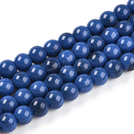 Baking Paint Glass Beads Strands DGLA-N013-8mm-10-1