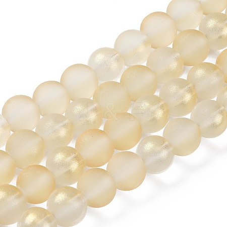 Spray Painted Glass Round Bead Strands LS-DGLA-Q015-10mm-21-1